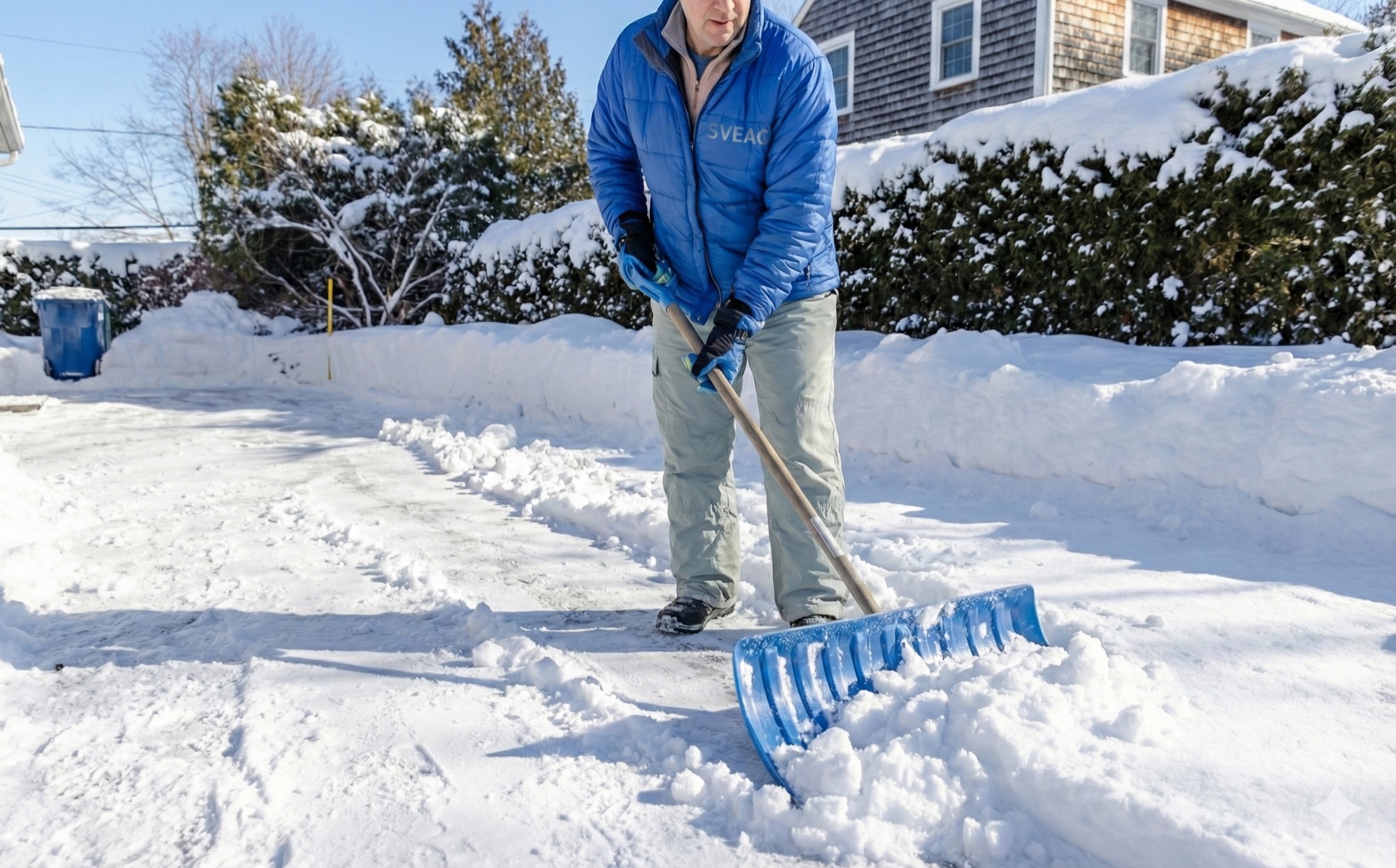 Schneeschippen im SVEAG-Winterdienst